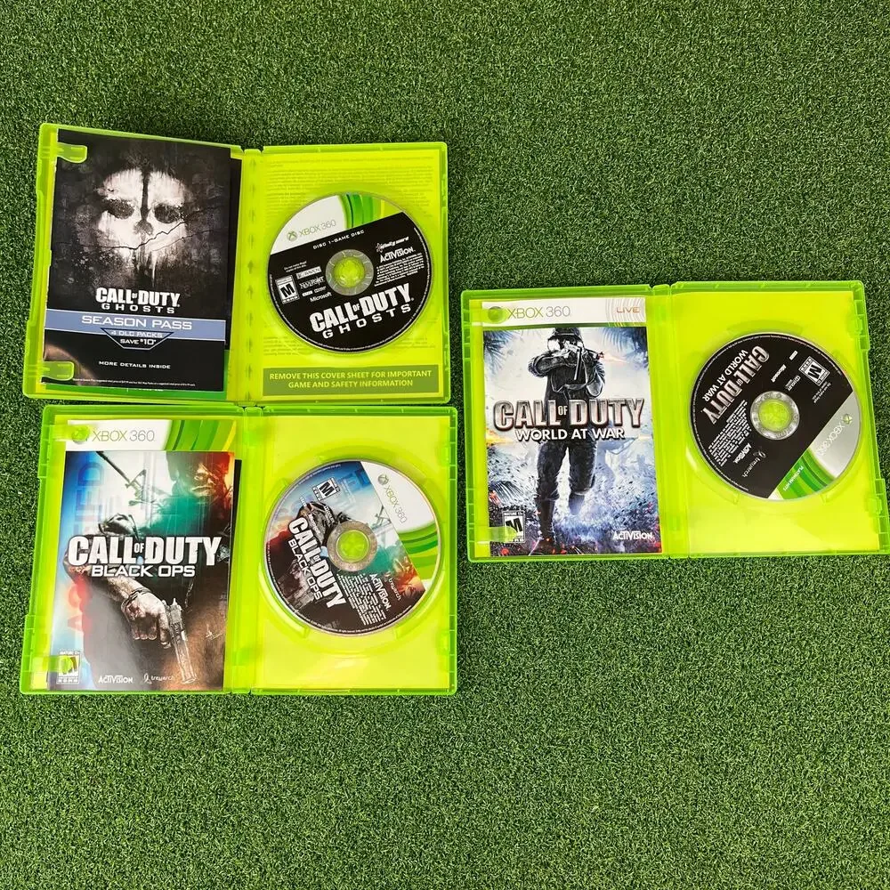 Lot of 3 Call of Duty World at War Ghosts Black Ops Microsoft Xbox 360 CIB